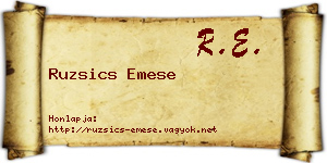 Ruzsics Emese névjegykártya